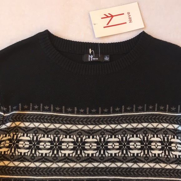 Neve Hailey Black Merino Knit Sweater Dress Large - Picture 3 of 7